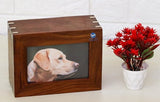 Wooen Pet Urns with Photo Frame | Wood Cremation Urns for Cat and Dog Ashes | Keepsake Urns | Burial Urns | Funeral Urns | Handmade Urns | Rosewood Urns (6.5 x 4.5 x 2.75), Brown Solid Wood Handicrafts