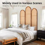 Aletheiawu 5.9 Ft Tall Hand-Woven Rattan Room Divider 3 Panels, Wood Room Divider Panel, Folding Screen Divider Wall, Wall Divider for Room Separation, Folding Privacy Screen, Home Office Brown Aletheiawu