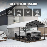 Big RED 10X15FT Metal Carport, Heavy Duty Steel Carport, Portable Garage with Enhanced Metal Frame, Outdoor Car Shelter for Car and Tractors BIG RED