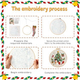 TUIFOQU Christmas Embroidery Kit, 4 Pack Beginner Embroidery Kit for Adults, Including Pattern, Needles, Cotton Threads and Instructions