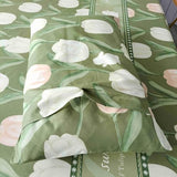 SDIII Green Floral Twin Bed Fitted Sheet with 2 Pillowcases, Not Including Flat Sheet, Soft Microfiber Rabbit and Floral Bed Fitted Sheets Twin Size SDIII