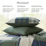 Woolrich Quilt Set Patchwork Channel Quilting, Cottege Coverlet for Twin Size Bed All Seasons, Lightweight Prewashed Cotton Coverlet Bedspread, Shams, Mill Creek, Oversized Twin/Twin XL Green 2 Piece Woolrich John Rich & Bros.
