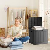 PatioZen 31 Gallon Resin Deck Box, Lockable Package Delivery Box, Waterproof and UV Resistant Outdoor Storage Box for Patio Furniture, Garden Tools and Toys Storage - Black PatioZen