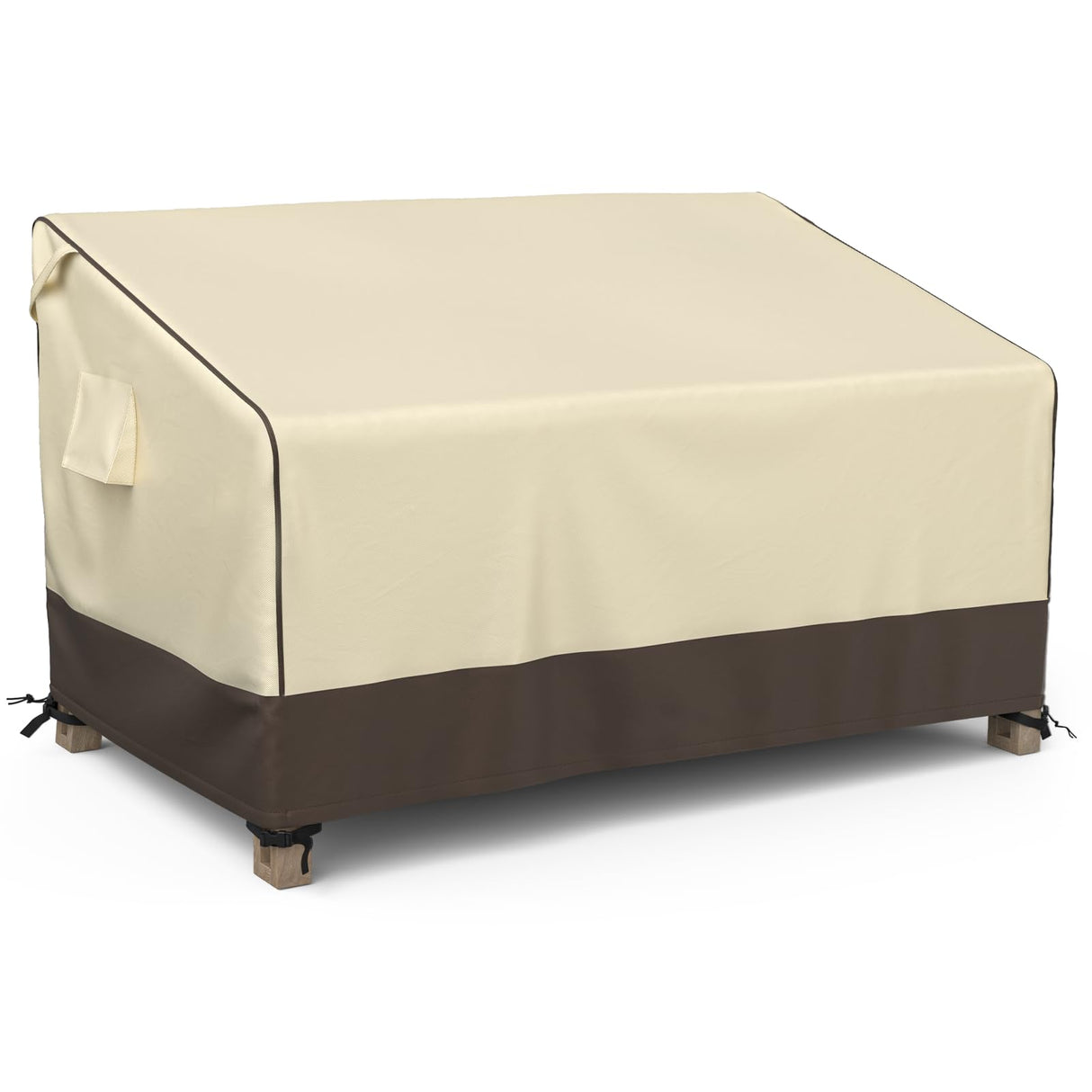 MR. COVER Outdoor Couch Cover Waterproof, Patio Furniture Covers for 2-Seater Couch, Fits up to 60"W x 35"D x 35"H, Moisture-proof & UV-protection, Brown & Khaki MR. COVER