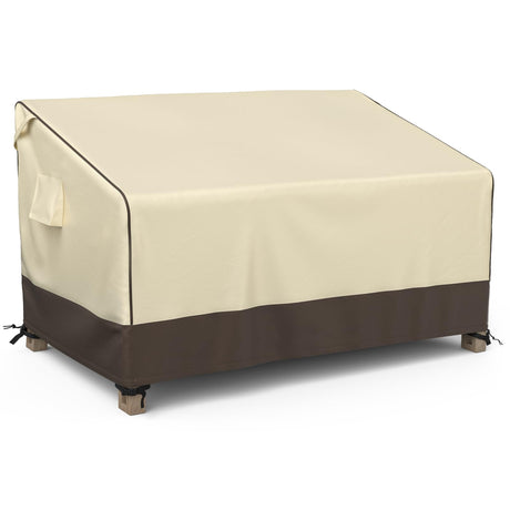 MR. COVER Outdoor Couch Cover Waterproof, Patio Furniture Covers for 2-Seater Couch, Fits up to 60"W x 35"D x 35"H, Moisture-proof & UV-protection, Brown & Khaki MR. COVER