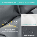 HLNPTN Patio Egg Chair Wicker Outdoor Egg Basket Chairs, Oversized Outdoor Furniture PE Rattan Patio Lounge Chair 440lb Capacity Sofa Seat with Stand & Gray Cushions for Indoor, Living Room, Backyard HLNPTN