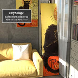 Red Lantern 6 ft. Tall Double Sided Vintage Art Canvas Room Divider, Chat Noir Red Lantern