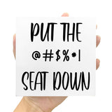 Funny Barthroom Wood Block Signs,Put the Seat Down Wooden Box Sign for Barthroom Shelf Toilet Tabletop Desk Decor,Humorous Barthroom Toilet Lid Reminder Sign Decor V563 LVQHI