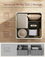 VASAGLE Farmhouse Coffee Table with Storage, Square Coffee Table for Living Room, Center Table with Flip-Top Lids, Honey Brown and Rustic White ULCT232W73 VASAGLE