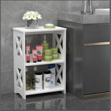 pikpuk Side Table, Narrow End Table with Storage Shelf, Minimalist Bedside Tables Nightstand, Small Bookshelf Bookcase, Bathroom Shelves, Display Rack for Bedroom, Living Room, Office, White. pikpuk