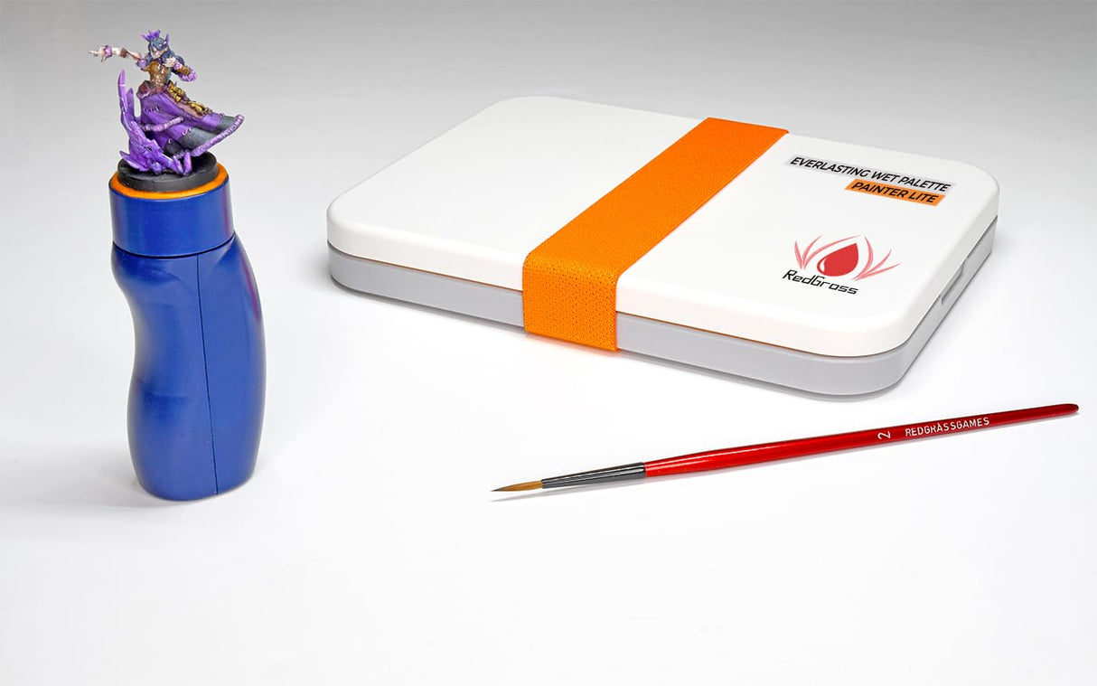 Redgrassgames Everlasting Wet Palette for Miniature Painting and Acrylic Paints - Painter Lite 8.9" - Keeps Paint Fresh, Approved by Pro Painters - Painting Palette with Lid, Seal, 50 Sheets, 2 Foams Redgrassgames