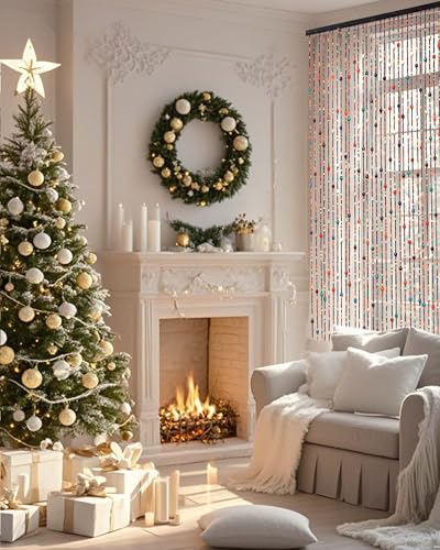Erfolkerz 38 Strands Beaded Curtain for Doorways -35.4"x79"- Handmade Natural Beaded Curtains，Boho Doorway Wood and Bamboo Bead Curtain-As Insect Screen/Room Divider Erfolkerz