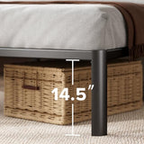 Zinus Van 16 Inch Full Metal Platform Bed, Steel Slat Support, No Box Spring Needed, Eco Friendly WonderBox Packaging, Easy Assembly, Black Zinus