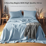 LBRO2M 100% Linen Sheet Set Twin XL Size,Bed Sheets 3 Piece Sets,Solid Color Natural Flax Bed Sheets Soft Breathable Bedding,16" Deep Pocket,All Season (Twin XL, Dusty Blue) LBRO2M