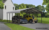 Arrow Carports Galvanized Steel Carport, Full-Size Metal Carport Kit, 12' x 24' x 9', Eggshell Arrow