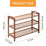RMXANL 3 Tier Bamboo Shoe Rack, Shoe Shelf Shoes Rack Shoe Organizer for Closet, Entryway, Bedroom, Living Room, Front Door, Studio, Bathroom RMXANL