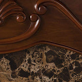 SEI Furniture Cardona Carved Wood & Faux Marble Electric Fireplace, New Walnut SEI Furniture