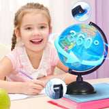 KISEER 8 Inch World Globe with Stand Rotating Earth Spinning Globe for Kids Geography Classroom Education or Decorations (Blue) KISEER