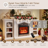 LGHM 80" Fireplace TV Stand for TVs Up to 90 Inch, Electric Fireplace with Mantel, Modern Entertainment Center with Storage, Realistic Stacked Stone Surround and 3D Flame Effect for Living Room LGHM