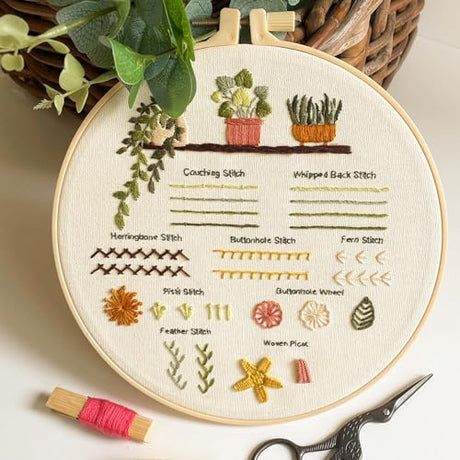 Myfilicity Embroidery Beginners Stitch Practice kit, 3 Embroidery Starter Kits, Learn 30 Different Stitching Techniques for Craft Enthusiasts to Hand-Stitch Fabric and Learn Embroidery Skills… Myfelicity