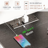 LAKEMID Nightstands Set of 2 with Fast Charging Station and Drawer, End Table Bedside Table with 20 Colors LED Light Strip and 2 Layers Shelf for Bedroom Living Room Sofa Couch (Black) LAKEMID