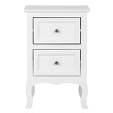 Bonnlo White Nightstand Set of 2, Nightstands with 2 Drawers, Bed Side Table/Night Stand, Small Nightstand for Bedroom, Small Spaces, College Dorm, Kids’ Room, Living Room, Wood, 16W x 12D x 24H Bonnlo