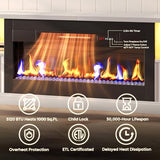 Bestier 70” Fireplace TV Stand for TVs Up to 80", LED Entertainment Center with 36" Electric Fireplace, Modern Fluted Media Console Table with Drawers, TV Cabinet for Living Room - White Bestier