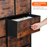 SUPER DEAL Dresser for Bedroom Fabric Dresser Storage Tower Tall Chest Organizer Unit with 9 Drawers for Living Room Nursery Entryway Closets, Steel Frame, Wood Top Rustic Brown SUPER DEAL