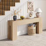 Epecoya Extra Long Sofa Console Table for Entryway Living Room, 79-Inch Farmhouse Wood Behind Couch Table, Rectangular Accent Console with Wooden Double Base for Hallway Foyer Entrance, Light Oak Epecoya