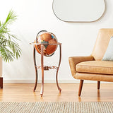 Unique Art 36-Inch by 13-Inch Floor Standing Amberlite Gemstone World Globe with Copper Tripod Stand Unique Art Since 1996