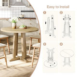 Tribesigns Small Conference Table for 2-4 People, 31.5" Round Office Meeting Table with Unique & Sturdy Pedestal, for Conference Room, Small Spaces, Natural Wood Color Tribesigns