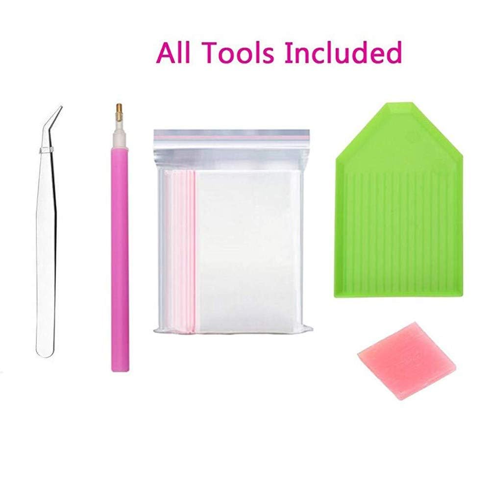 SHFICDJ 5D DIY Round Beads Diamond Painting for Adults American Flag Full Diamond Painting Picture Rhinestones by Number Kits for Room Home Wall Decor (11.8x17.7inch/30x45CM) SHFICDJ