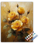 Paint by Numbers Rose Paint by Numbers Kits for Adults Yellow, DIY Canvas Oil Painting Arts and Crafts Kit for Kids with Painting Brushes Acrylic, for Home Wall Decor 12x16 in Without Frame u0-3494 WXLANOUT