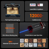 Wizmaker Mini Laser Engraver, 2.5W Laser Engraver Machine,0.04mm Spot Size,12000 Mm/Min Processing Speed, Supports WiFi, Hotspot, and USB Connections, Ideal for Home, Studio, Market, and Desktop Use WIZMAKER