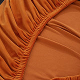 Armless Sofa Bed Cover Futon Slipcover Velvet Stretch Spandex Folding Sofa Couch Non-Armrest Furniture Protector (Velvet Orange) MIFXIN