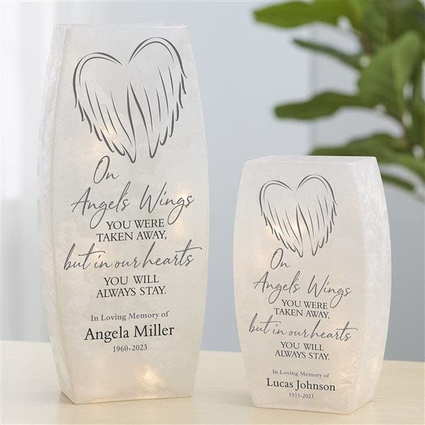 Personalization Universe Our Angel's Wings Personalized Small Frosted Tabletop Light Personalization Universe
