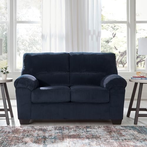 Signature Design by Ashley SimpleJoy Contemporary Loveseat for Living Room, Blue Signature Design by Ashley