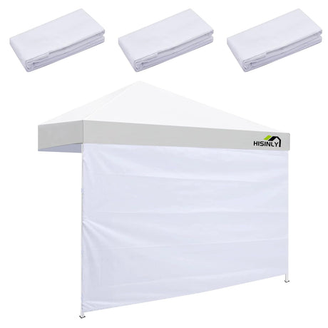 Hisinly Canopy Sidewalls 10 * 10 ft, 3PCS Sunwalls with 210D Oxford Cloth, UV Protection and Waterproof, Suits Pop-up Tent/Instant Canopy/Commercial Canopy, White (Sidewall Only) Hisinly