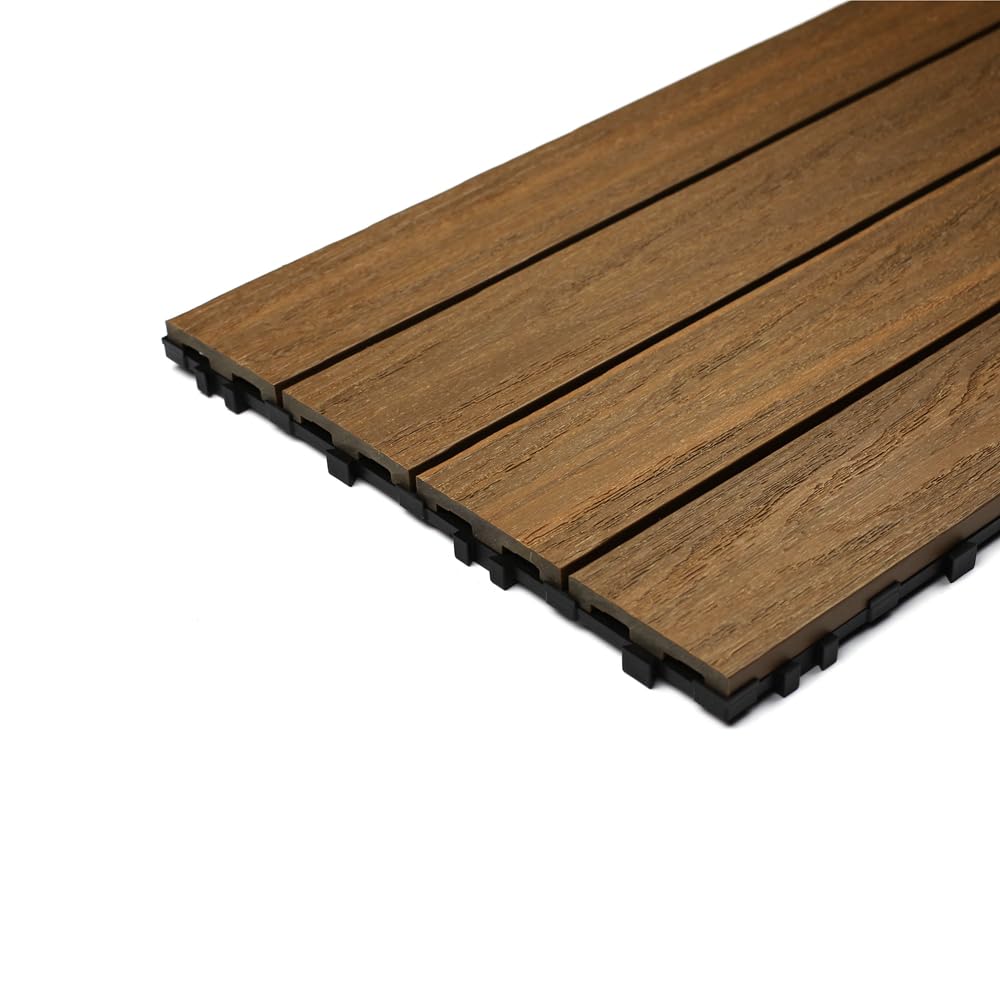 UltraShield Naturale 1 ft. x 3 ft. Quick Deck Outdoor Composite Deck Tile in Peruvian Teak (15 sq. ft. Per Box) - WoodArtSupply