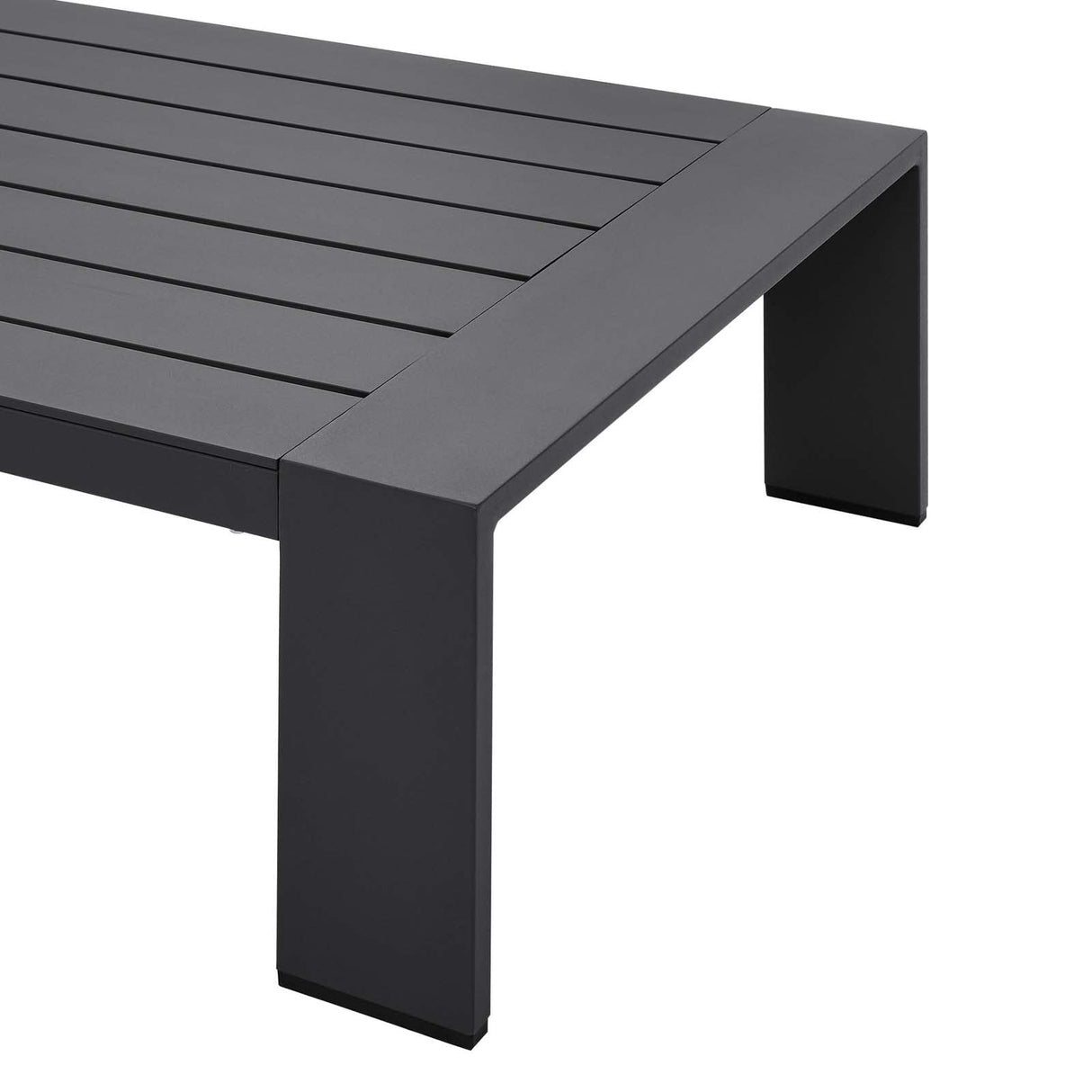 Modway Tahoe Aluminum Outdoor Patio Coffee Table in Gray Modway