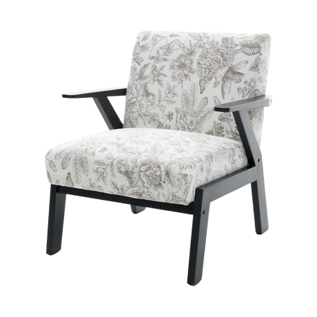 Mid-Century Modern Lounge Armchair - Seat Cushion (Beige + Grey) HouseOfZazla