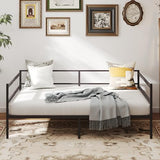 KOMFOTT Metal Daybed Frame Twin Size, Heavy-Duty Steel Slats Support Sofa Bed, Platform Mattress Foundation, Multifunctional Platform Bed Frame, Day Bed for Living Room & Guest Room KOMFOTT