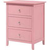Glory Furniture Daniel 3 Drawer Nightstand in Pink Glory Furniture