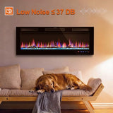 Jarka&Co 50" Electric Fireplace Insert-Wall Mounted Fireplace and Recessed Fireplace Electric with Remote Control, Timer, Low Noise, Multicolor Flames, 750 | 1500W Jarka&Co