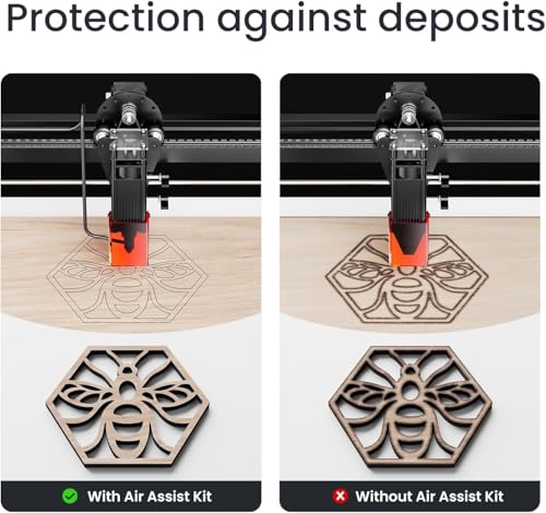Longer RAY5 20W Laser Engraver with Air Pump,440mm*440mm Honeycomb, Y-axis Rotary Roller 360° Rotation with Bracket，8Pcs Laser Engraver Raiser Laser，DIY Engraver Tool for Metal/Glass/Wood QFLONGER