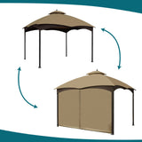 Gazebo Universal Replacement Privacy Curtain - Wonwon Privacy Panel Canopy Side Wall with Zipper for 10' x 12' Outdoor Gazebo (Khaki) Wonwon