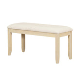 JURMALYN 78" Wood Extendable Dining Table Set for 6 8 10 Person, Country Rustic Rectangular Kitchen Table Set, 6-Piece Dining Room Table with Upholstered Chairs and Bench, Natural JURMALYN