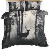 YFIOYI Deer Comforter Set, Minimalist Bedding Set, Calm Decorative 3 Piece Bedding Set with 3 Pillow Shams, with Zipper（King Single） YFIOYI