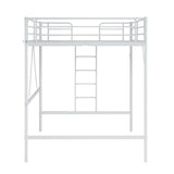 VINGLI Loft Bed Full Size with Flat Rungs for Adults, Kids and Young Teens, No Box Spring Required,Heavy Duty Metal Slat Support,White VINGLI