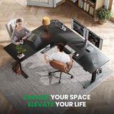 SIAGO L-Shaped Standing Desk - 75 x 63 Inch Adjustable Corner Standing Desk with Charging Station - L Shape Sit Stand Table with Memory Controller, Splice Board for Home Office SIAGO